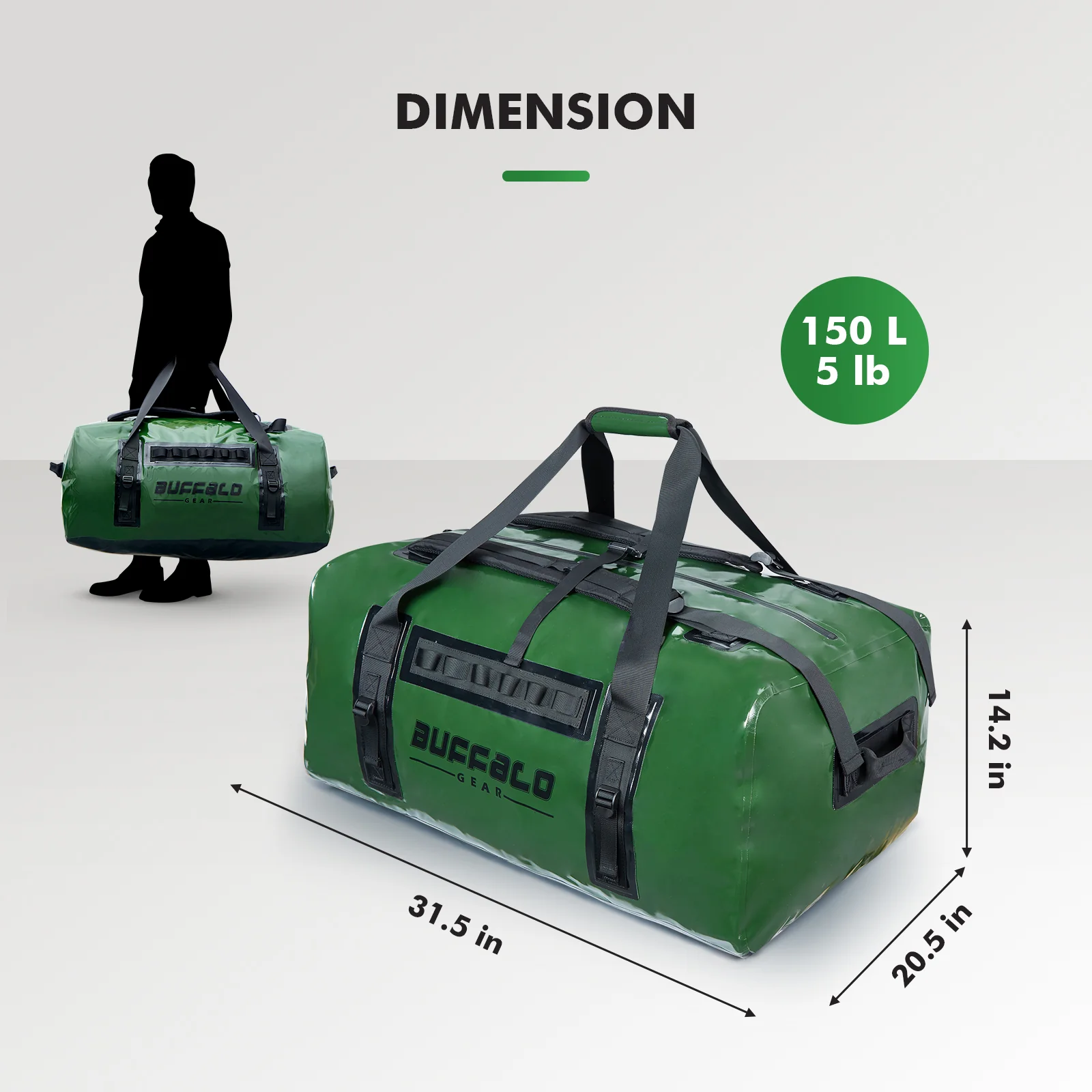 159QT Duffel Bag With Waterproof Zipper - Image 4