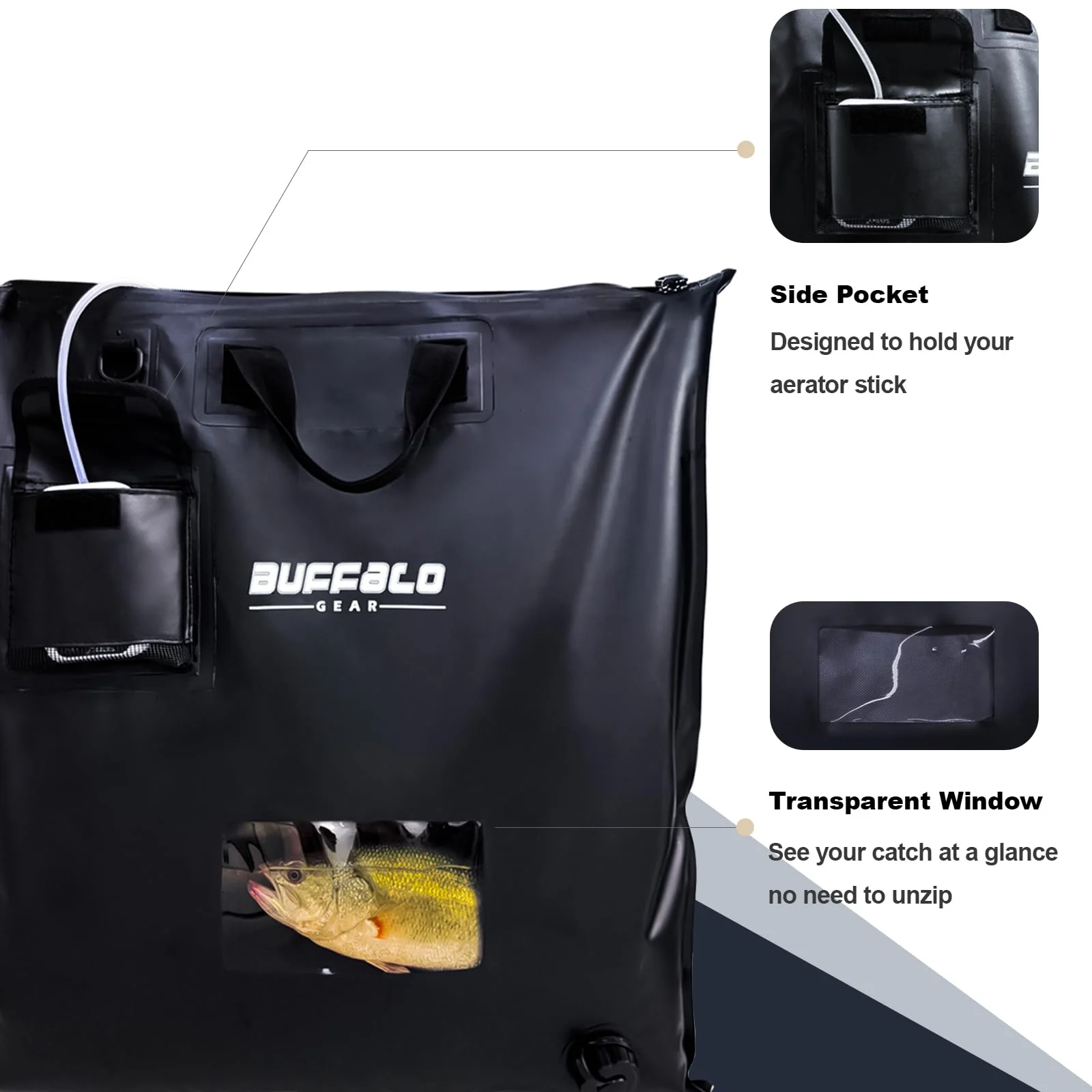25'' Waterproof Fish Bag with Aerator Pocket - Image 4