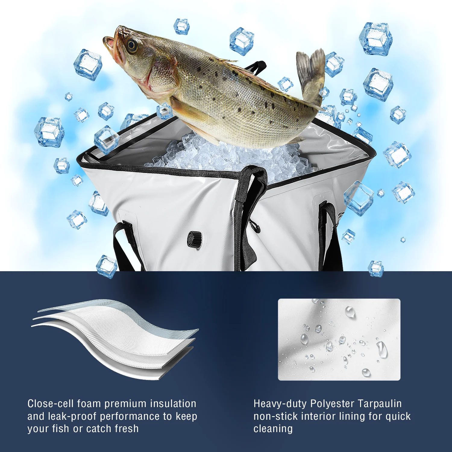 48x18'' Fish Cooler Bag With Waterproof Zipper - Image 4