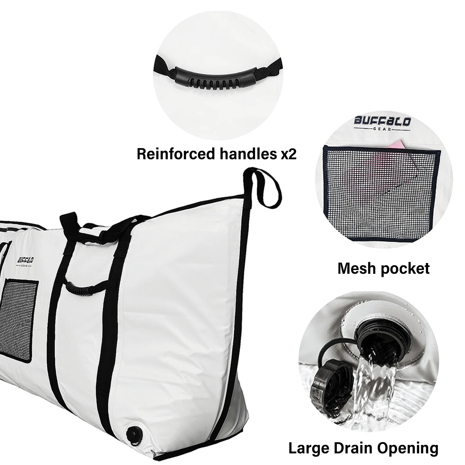 60x20'' Fish Cooler Bag With YKK Zipper, Flat Bottom - Image 4